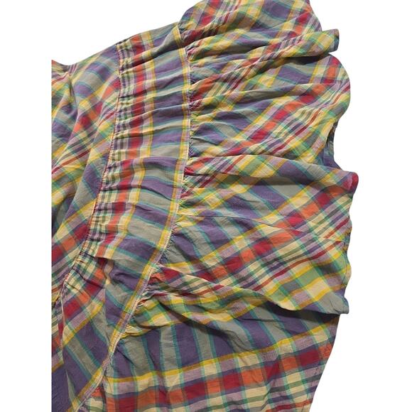 Gap Womens Sz S Plaid Ruffles Maxi Beachy BOHO Y2K Grunge Dress - Picture 6 of 12